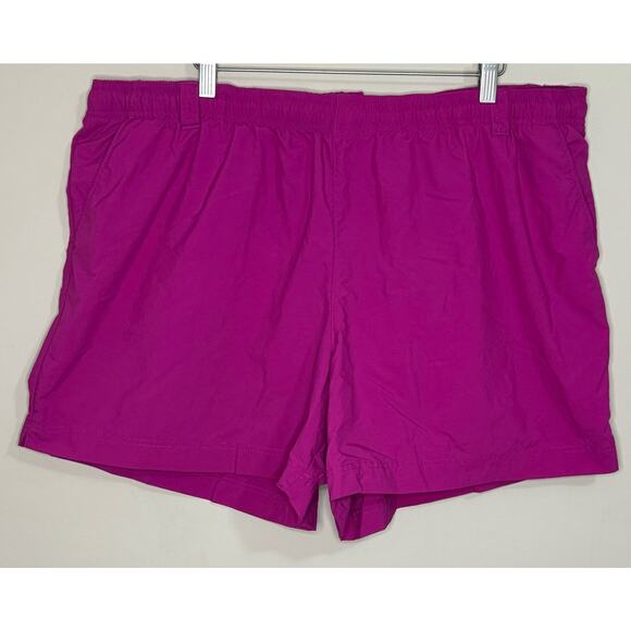 Columbia PFG Swimsuit Mens 2X Pink Trunks Swim Shorts Drawstring Zipper Pocket - Picture 1 of 6